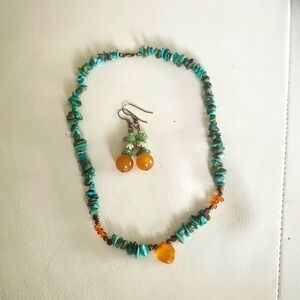 Genuine  amber & turquoise